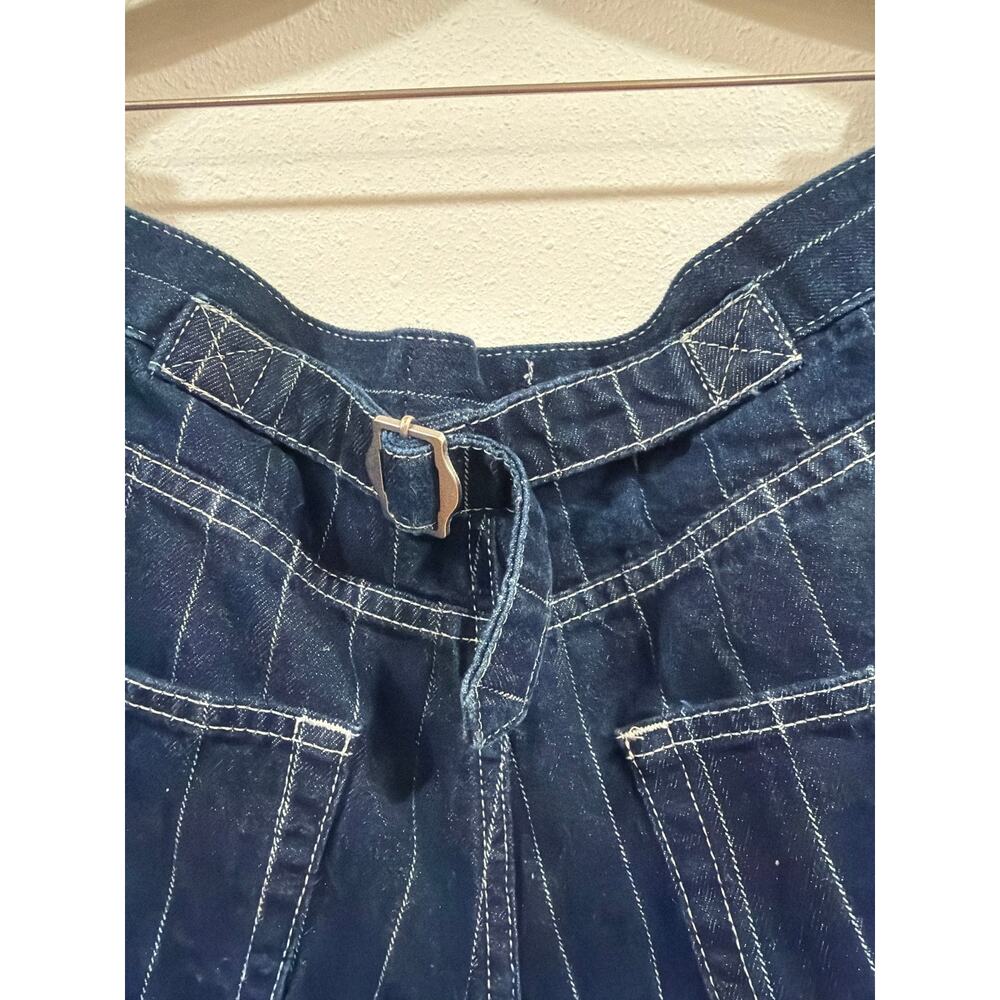 BDG Jeans Dark Indigo Pinstripe Jeans with White Stitching Y2k - Picture 5 of 7